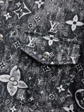Louis Vuitton New Classic Full Logo Printed Denim Short Sleeve Set