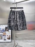 Louis Vuitton New Classic Full Logo Printed Denim Short Sleeve Set