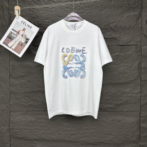 Loewe Heavy Industries Embroidered Letter Logo T-shirt Couple Versatile Loose Short Sleeve