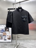 Fendi New Classic Full Embossed Logo Casual Short Sleeve Set