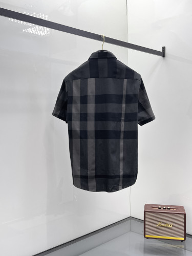 Burberry New Classic Embroidered War Horse Checkered Casual Short Sleeve Shirt