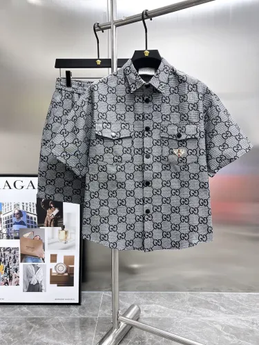 Gucci New Classic Full GG Printed Casual Short Sleeve Set