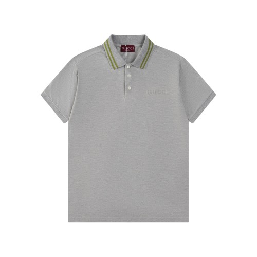 Gucci Classic Embossed Logo Stripe Collar Polo Shirt