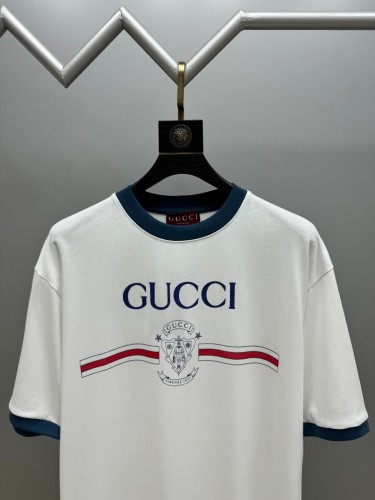 Gucci New Fashion Logo Printed Short Sleeves Unisex Casual Contrast Collar T-shirt