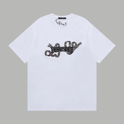 Louis Vuitton Snake Year Embroidered Signature Short Sleeve Unisex Casual Loose T-shirt