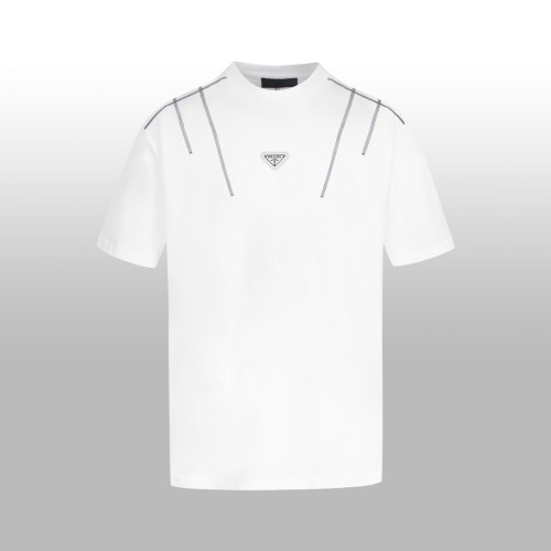 Prada Classic Triangle Logo Short Sleeve Unisex Casual Versatile T-shirt