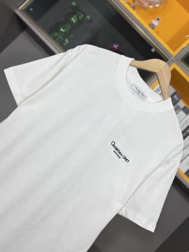 Dior Classic Embroidered Logo Short Sleeve Unisex Casual Round Neck T-shirt