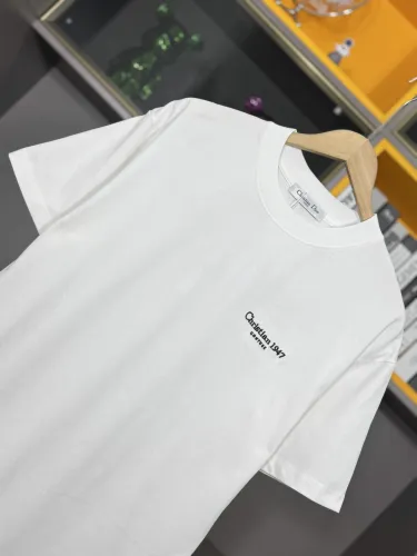 Dior Classic Embroidered Logo Short Sleeve Unisex Casual Round Neck T-shirt