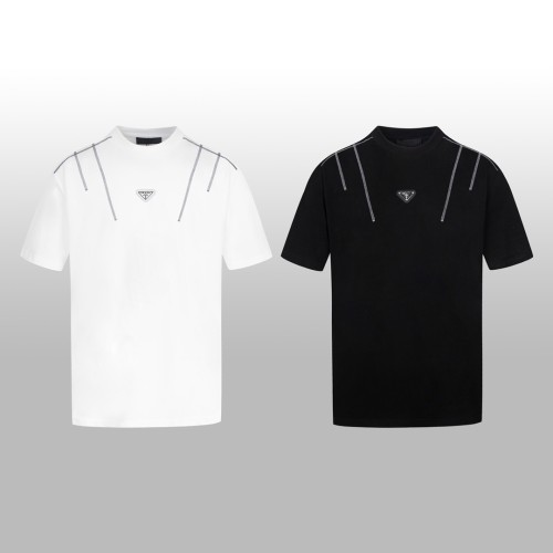 Prada Classic Triangle Logo Short Sleeve Unisex Casual Versatile T-shirt