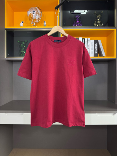 Louis Vuitton Classic Heavy Embroidered Logo Short Sleeve Unisex Casual Round Neck T-shirt