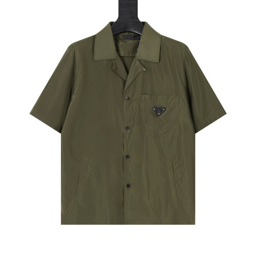 Prada Classic Triangle Logo Nylon Short Sleeve Shirt