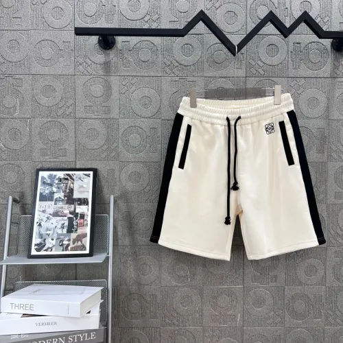 Loewe Couple Fashion Embroidered Logo Color blocked Ribbon Casual Shorts