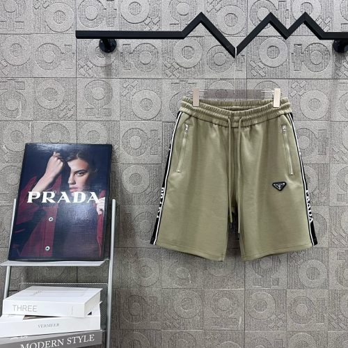 Prada Classic Jacquard Letter Ribbon Zipper Pocket Unisex Casual Versatile Shorts
