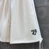 Dior New Unisex Embroidered Logo 47 Drawstring Casual Versatile Shorts