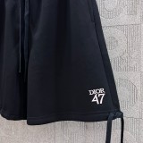 Dior New Unisex Embroidered Logo 47 Drawstring Casual Versatile Shorts
