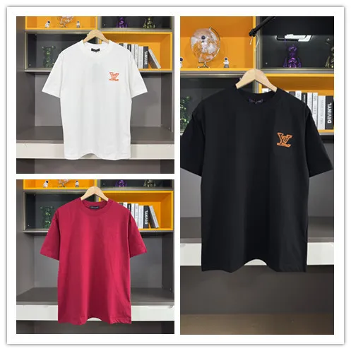 Louis Vuitton Classic Heavy Embroidered Logo Short Sleeve Unisex Casual Round Neck T-shirt