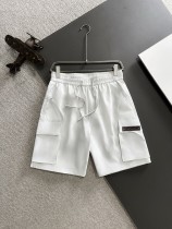 Louis Vuitton Classic Leather Logo Elastic Band Casual Shorts