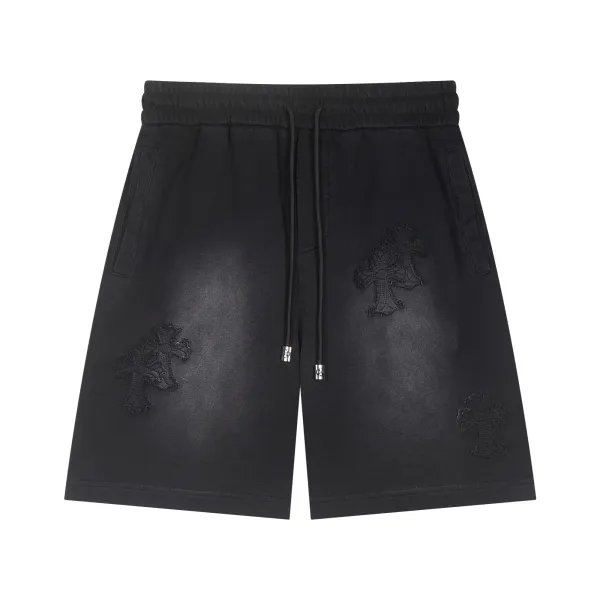 Chrome Hearts Couple New Patchwork Embroidered Washed Casual Shorts
