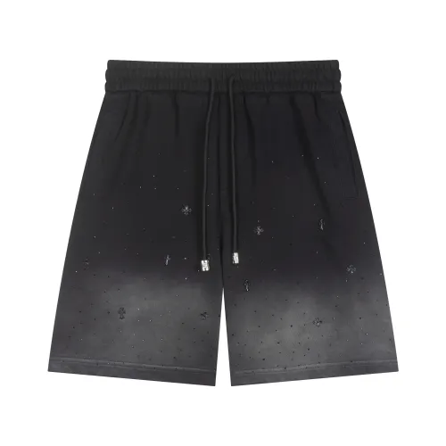 Chrome Hearts Couple New Patchwork Embroidered Gradient Washed Casual Shorts