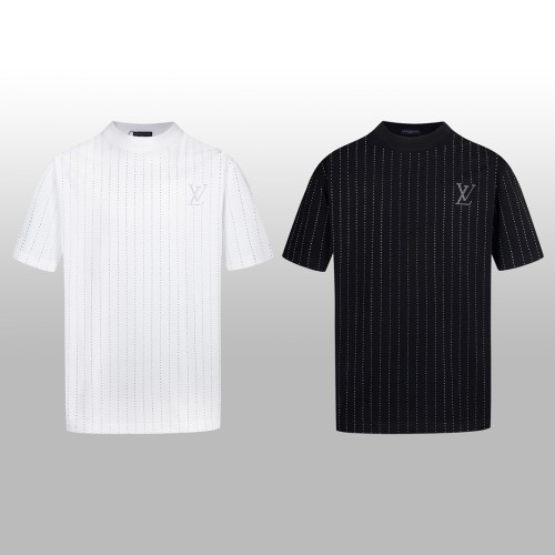 Louis Vuitton Classic Hot Diamond Short Sleeve Unisex Casual Round Neck T-shirt