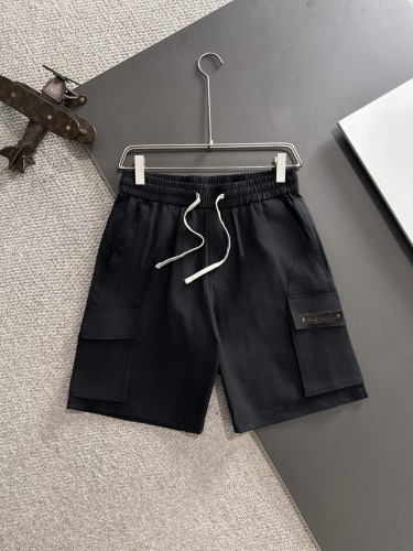 Louis Vuitton Classic Leather Logo Elastic Band Casual Shorts