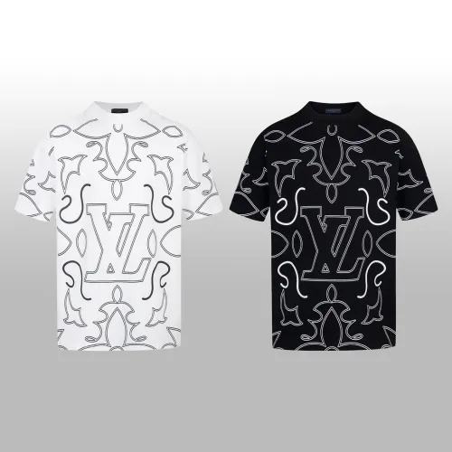 Louis Vuitton Fashion Personalized Logo Short Sleeve Unisex Casual Round Neck T-shirt