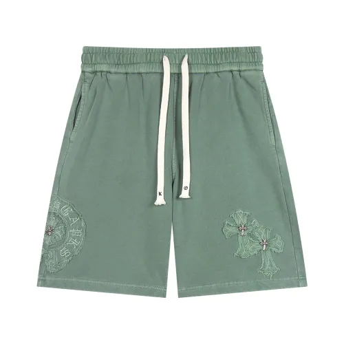 Chrome Hearts Couple New Patchwork Embroidered Horseshoe Washed Casual Shorts