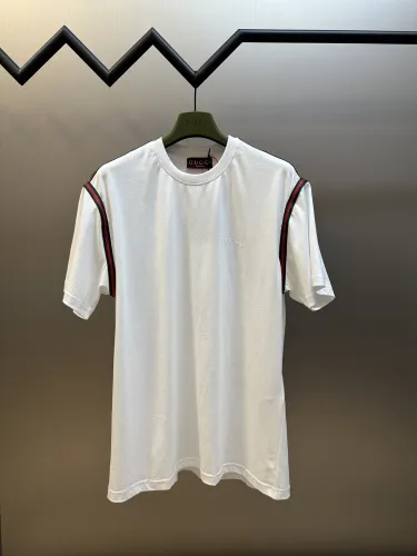 Gucci Classic Ribbon Embroidered Logo Short Sleeve Couple's Casual Versatile T-shirt