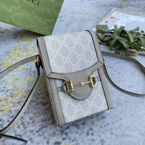 Gucci Classic Logo Canvas Phone Bag Crossbody Bag Size: 11.5x17x4 CM