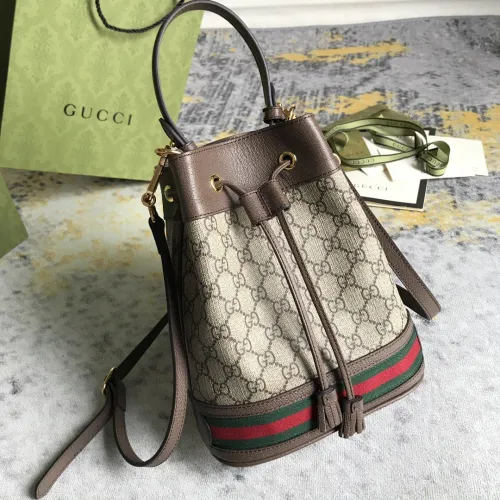 Gucci New Vintage Logo Ribbon Drawstring Bucket Bag Crossbody Bag Size: 26x20.5x11CM
