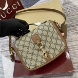 Gucci Classic GG Emblem Adjustable Shoulder Strap Handbag Diagonal Span Bag Size: 20x14x8CM