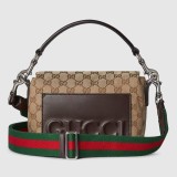 Gucci Web Classic GG Printed Flip Shoulder Handbag Diagonal Cross Bag Size: 19x15x7CM