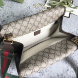 Gucci Classic GG Tiger Head Canvas Splice Leather Postman Bag Crossbody Bag Size: 30x22x4 CM