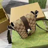 Gucci Classic Logo Canvas Phone Bag Crossbody Bag Size: 12x19x6 CM
