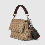 Gucci Web Classic GG Printed Flip Shoulder Handbag Diagonal Cross Bag Size: 19x15x7CM