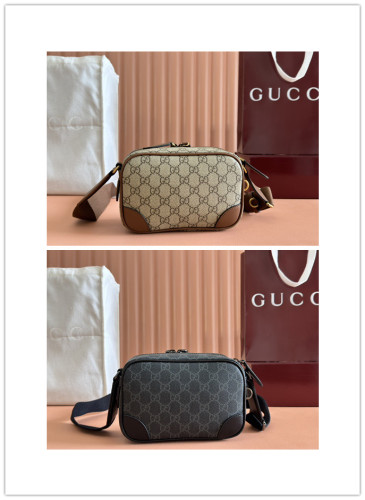 Gucci Classic GG Canvas Splice Leather Handbag Shoulder Bag Crossbody Bag Size: 19x12.5x7 CM