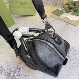 Gucci Classic GG Canvas Splice Leather Handbag Shoulder Bag Crossbody Bag Size: 21.5x12.5x13 CM