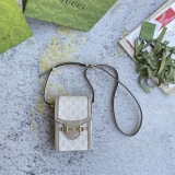 Gucci Classic Logo Canvas Phone Bag Crossbody Bag Size: 11.5x17x4 CM