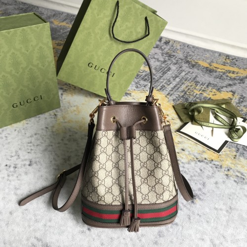 Gucci New Vintage Logo Ribbon Drawstring Bucket Bag Crossbody Bag Size: 26x20.5x11CM