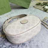 Gucci Classic Logo Canvas Splicing Half Moon Underarm Bag Handbill Shoulder Bag Size: 22x12.5x5 CM