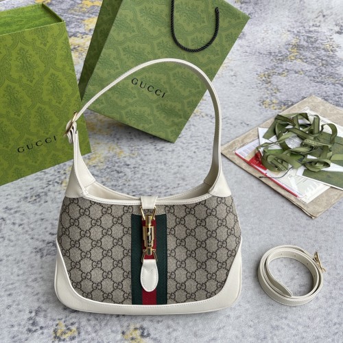 Gucci Jackie 1961 Gold Buckle FullGG Half Moon Underarm Bag Shoulder Bag Size: 28x19x4.5 CM