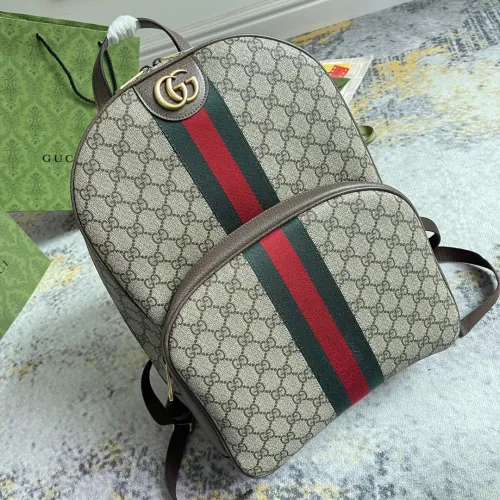 Gucci Classic Logo Printed Canvas Collar Backpack Size: 28x40x15CM