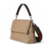 Gucci Web Classic GG Printed Flip Shoulder Handbag Diagonal Cross Bag Size: 36x28x12CM