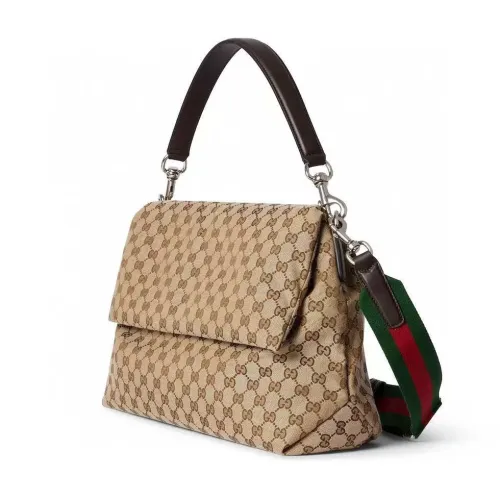 Gucci Web Classic GG Printed Flip Shoulder Handbag Diagonal Cross Bag Size: 36x28x12CM
