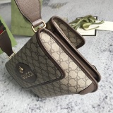 Gucci Classic GG Tiger Head Canvas Splice Leather Postman Bag Crossbody Bag Size: 30x22x4 CM