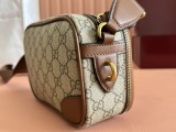 Gucci Classic GG Canvas Splice Leather Handbag Shoulder Bag Crossbody Bag Size: 19x12.5x7 CM