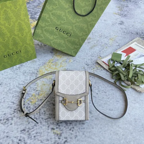 Gucci Classic Logo Canvas Phone Bag Crossbody Bag Size: 11.5x17x4 CM