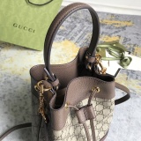 Gucci New Vintage Logo Ribbon Drawstring Bucket Bag Crossbody Bag Size: 26x20.5x11CM