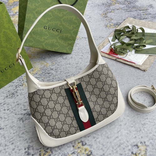 Gucci Jackie 1961 Gold Buckle FullGG Half Moon Underarm Bag Shoulder Bag Size: 28x19x4.5 CM