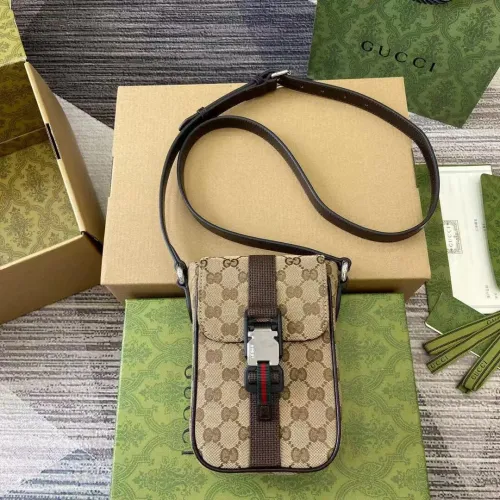 Gucci Classic Logo Canvas Phone Bag Crossbody Bag Size: 12x19x6 CM
